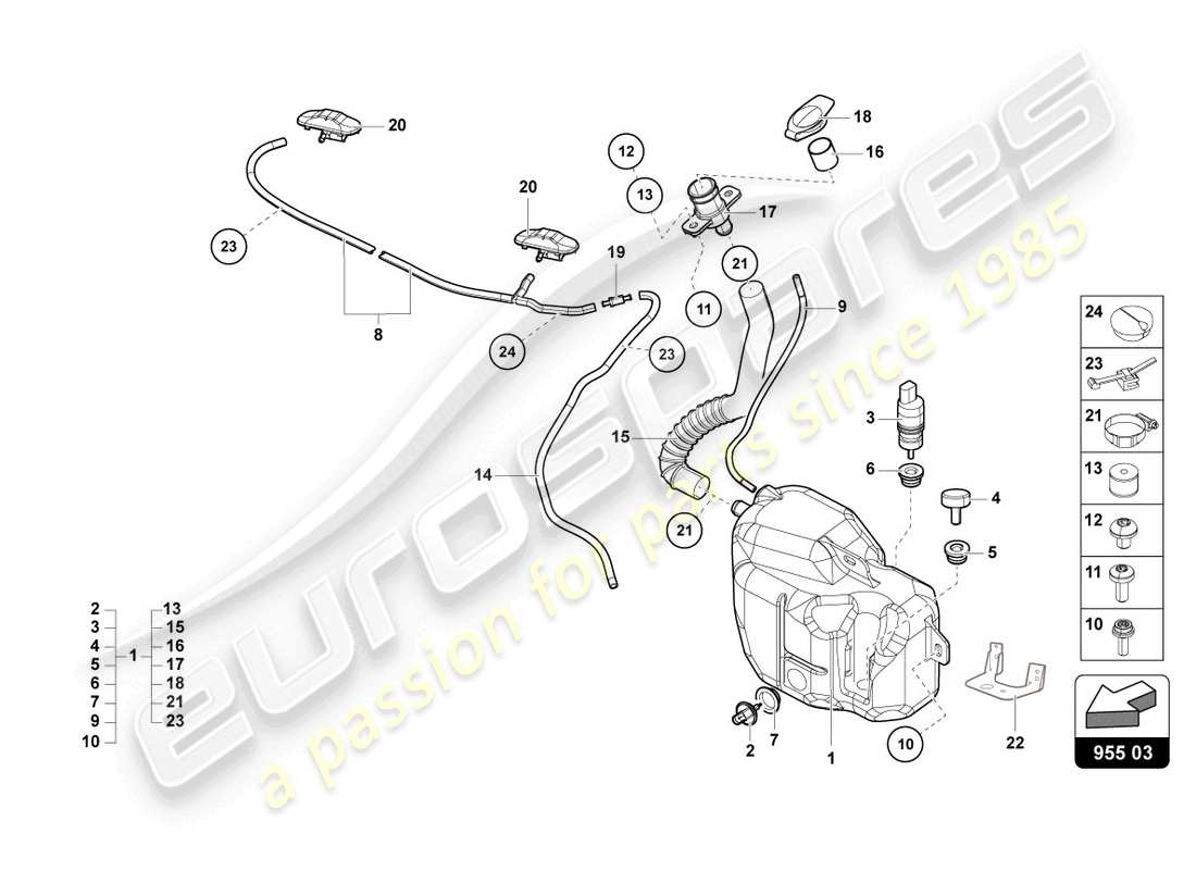 a part diagram from the Lamborghini Countach LPI 800-4 (2022) parts catalogue