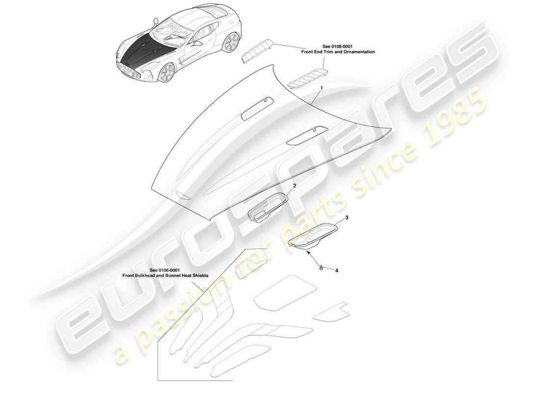 a part diagram from the aston martin one-77 (2011) parts catalogue