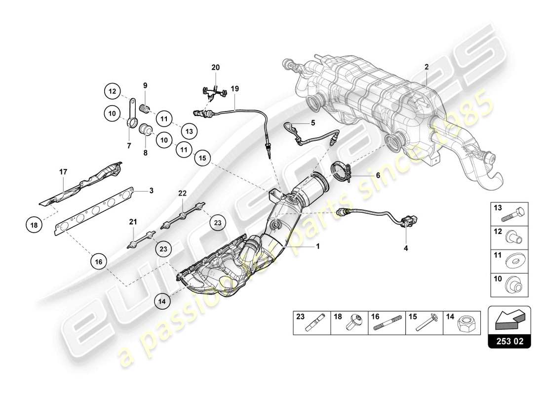 a part diagram from the lamborghini 2024 (tecnica) parts catalogue