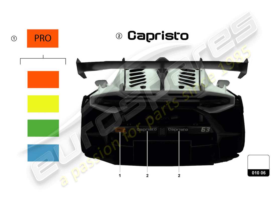 VIEW PARTS DIAGRAMS FROM THE LAMBORGHINI HURACAN SQUADRA CORSE PARTS CATALOGUE a part diagram from the lamborghini huracan squadra corse parts catalogue
