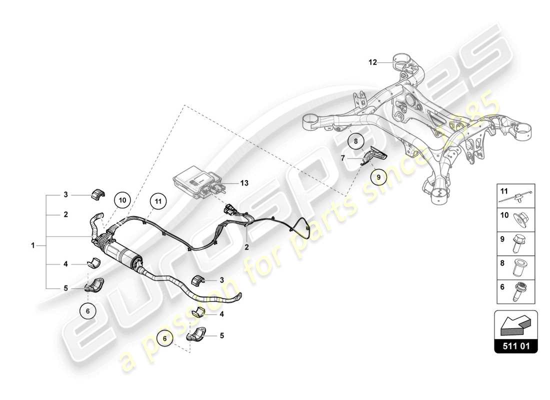 a part diagram from the lamborghini urus s (2023) parts catalogue