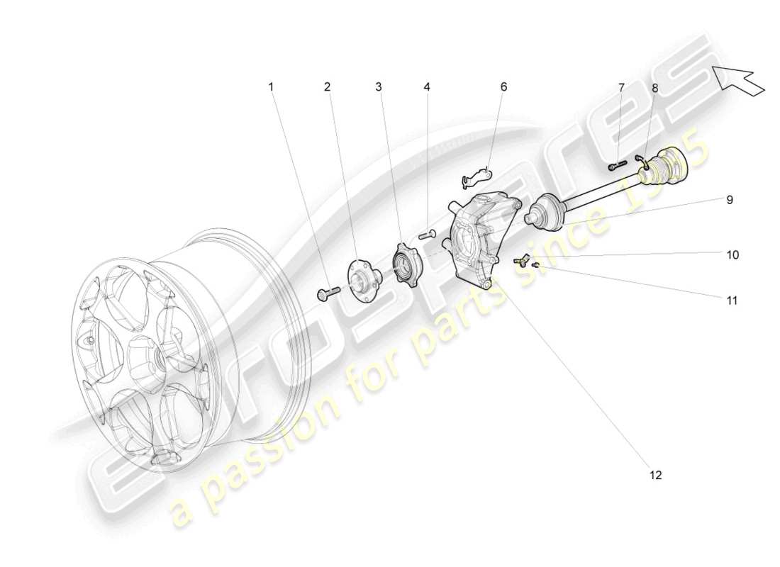 a part diagram from the lamborghini gallardo coupe (2005) parts catalogue