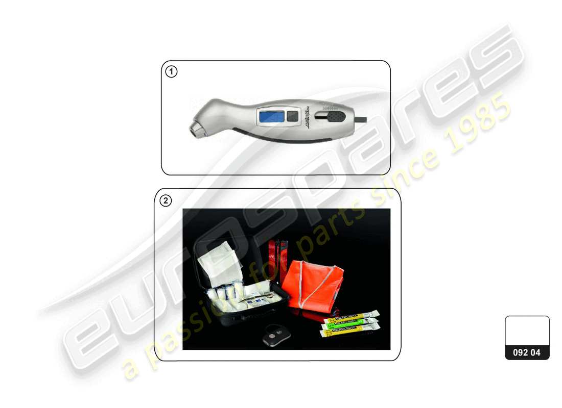 a part diagram from the lamborghini huracan tecnica (accessories) parts catalogue