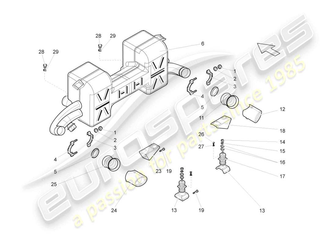 a part diagram from the lamborghini gallardo spyder (2007) parts catalogue