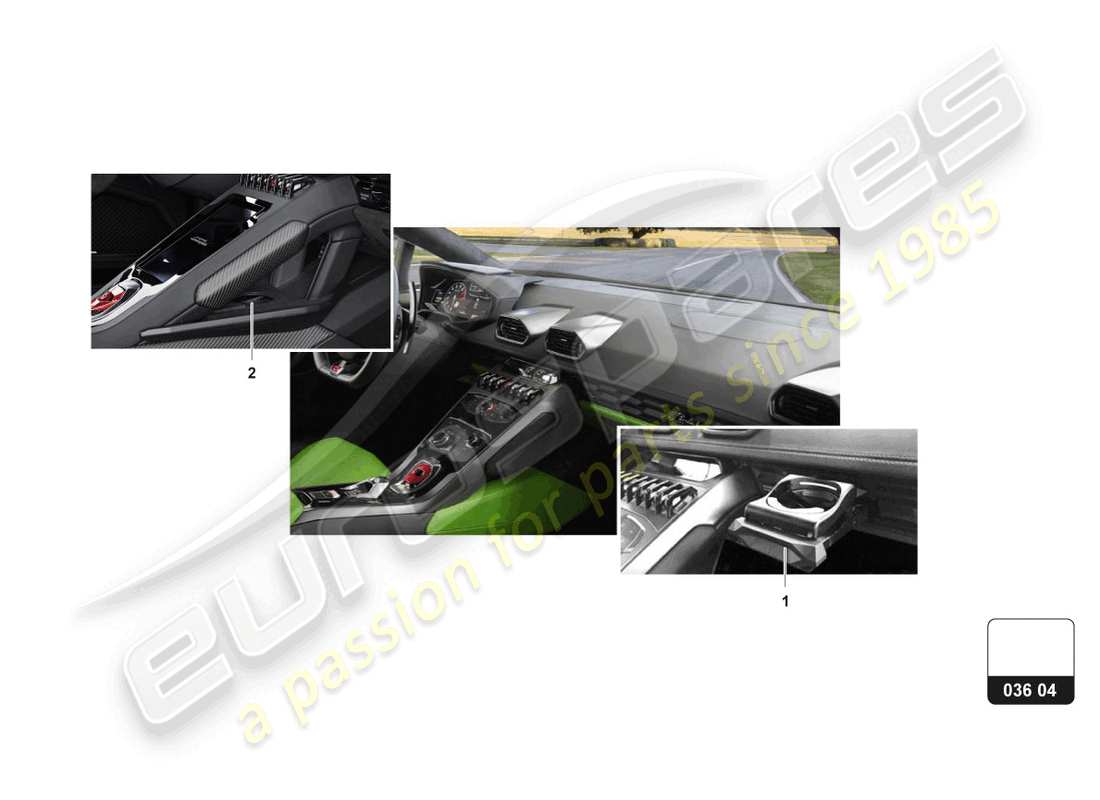 a part diagram from the lamborghini huracan sto (accessories) parts catalogue