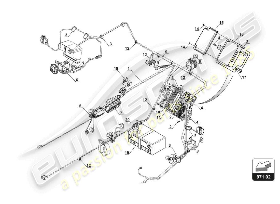 a part diagram from the lamborghini gt3 (2017) parts catalogue