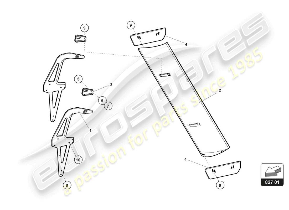 a part diagram from the lamborghini huracan squadra corse parts catalogue