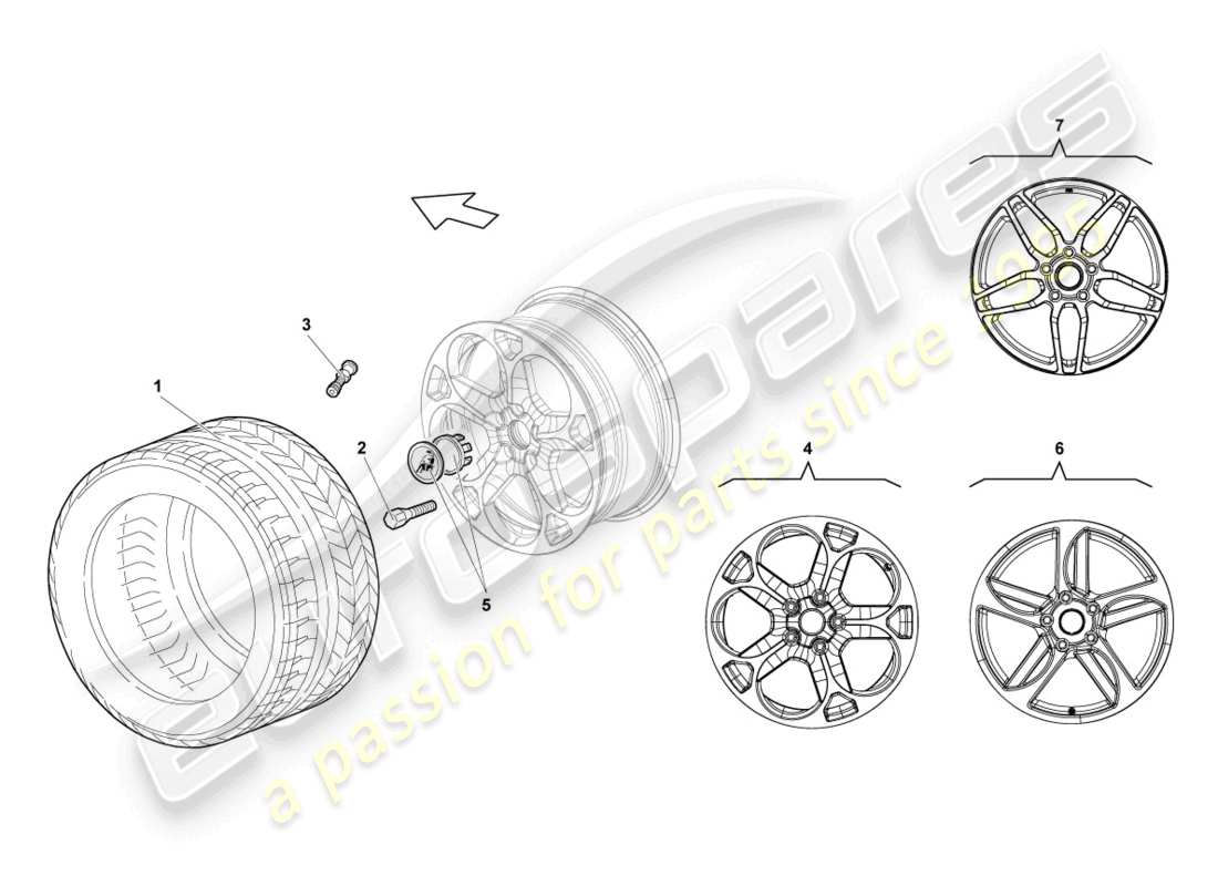 a part diagram from the lamborghini lp640 coupe (2007) parts catalogue