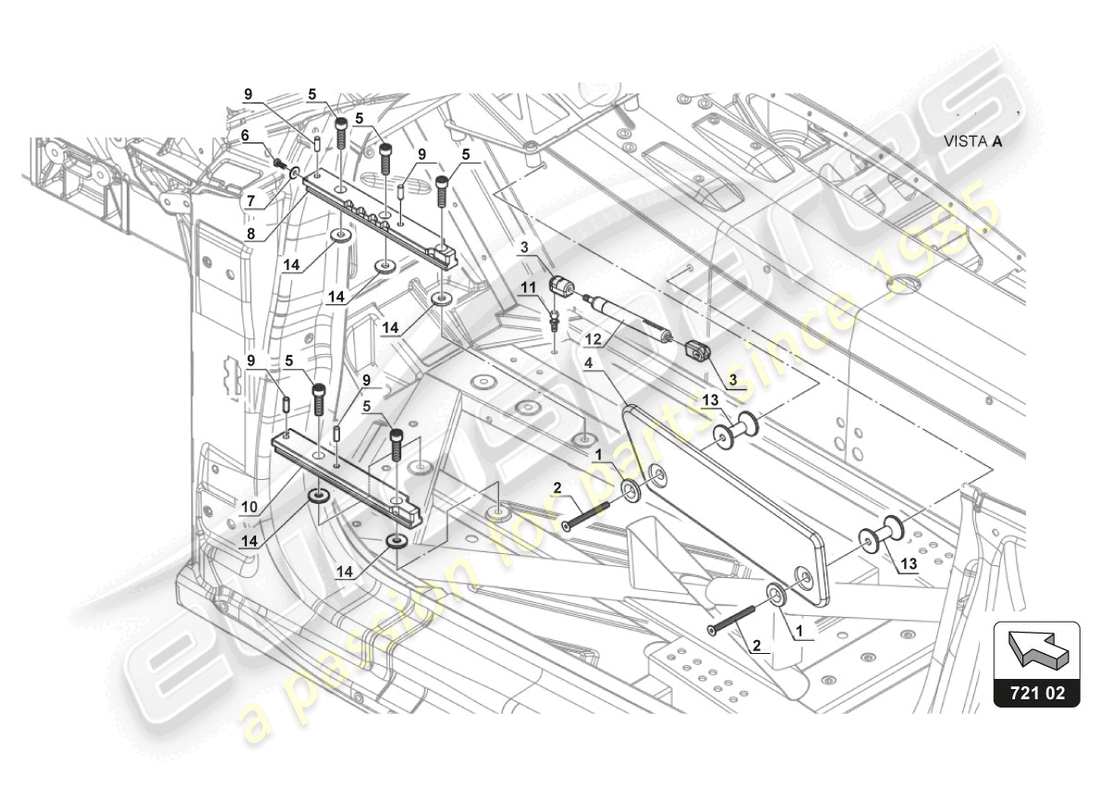 a part diagram from the lamborghini huracan squadra corse parts catalogue