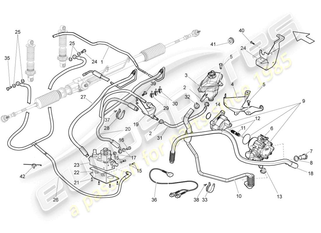 a part diagram from the lamborghini gallardo coupe (2006) parts catalogue