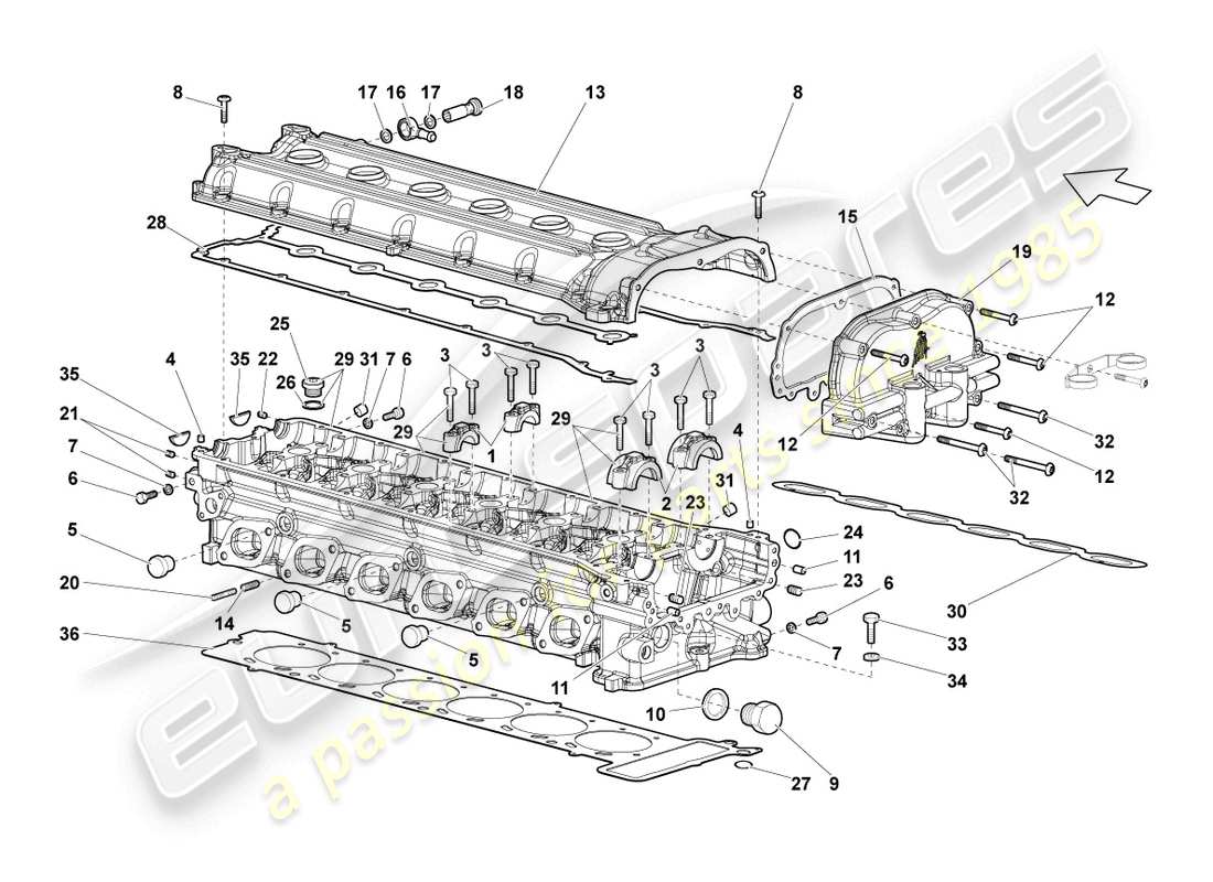 a part diagram from the Lamborghini LP640 Roadster (2010) parts catalogue