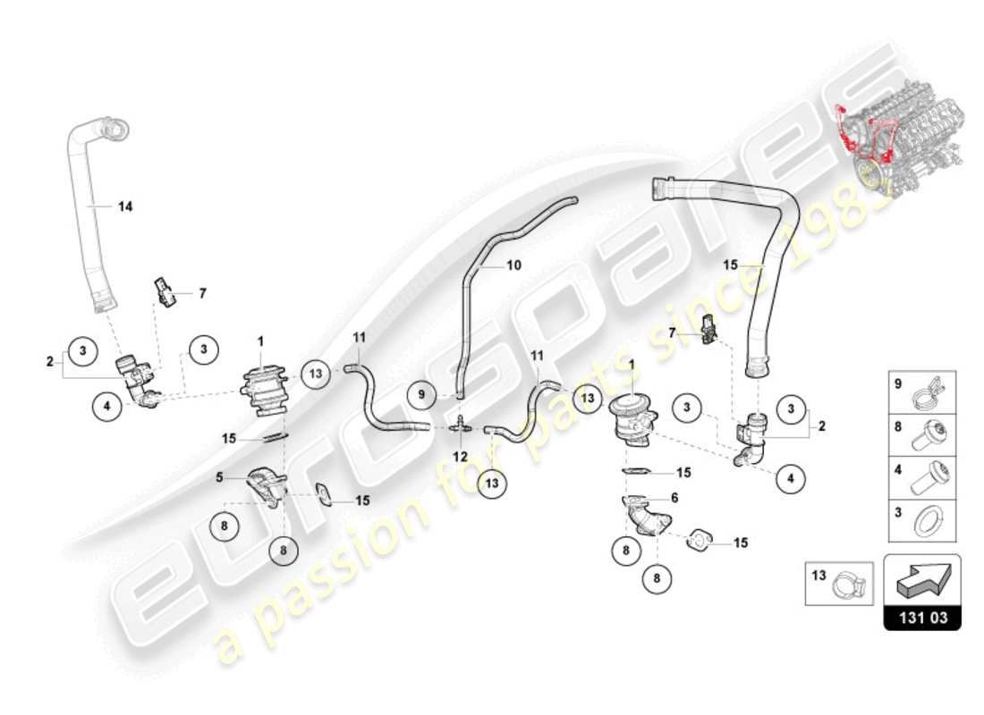 a part diagram from the lamborghini revuelto coupe (2024) parts catalogue