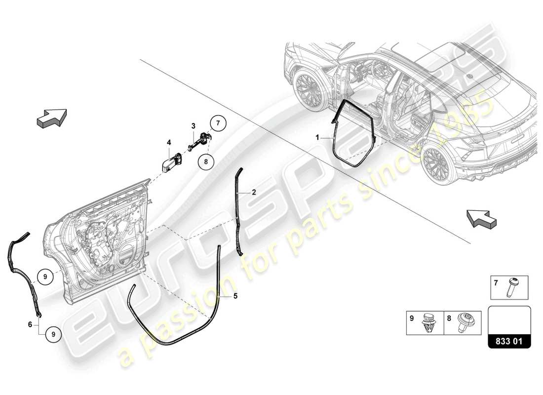 VIEW PARTS DIAGRAMS FROM THE LAMBORGHINI URUS PARTS CATALOGUE a part diagram from the lamborghini urus parts catalogue