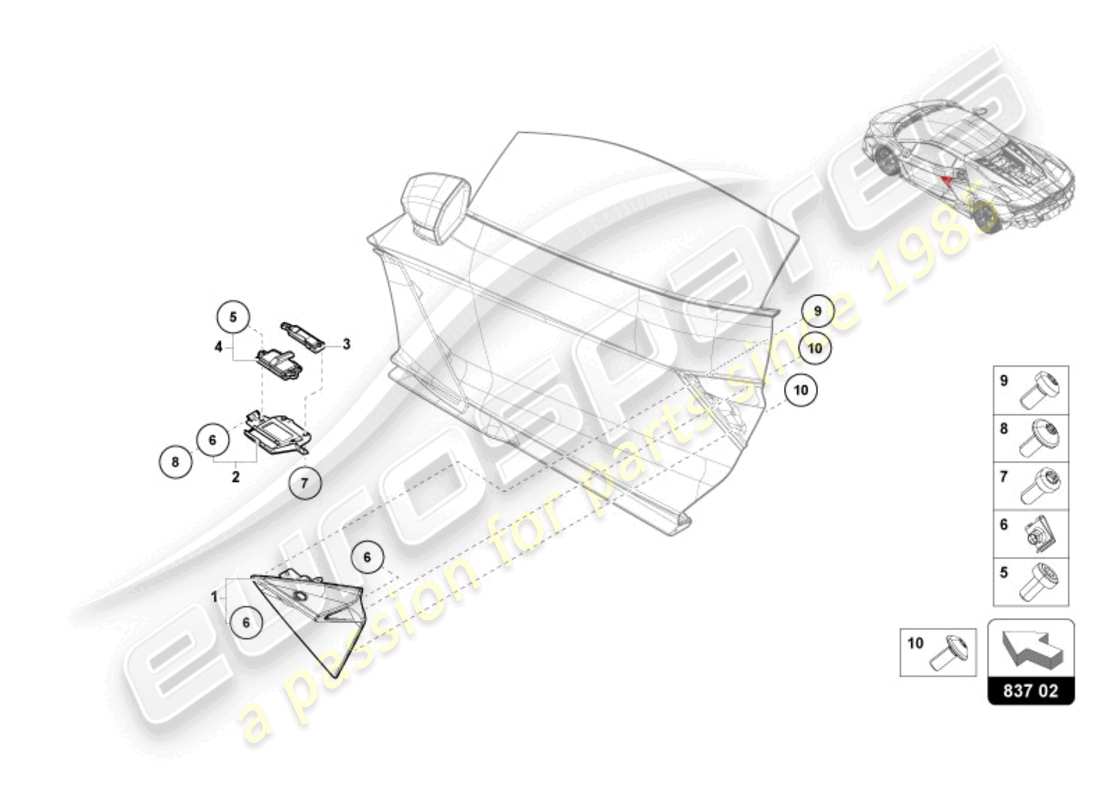 lamborghini revuelto coupe (2024) door handles part diagram