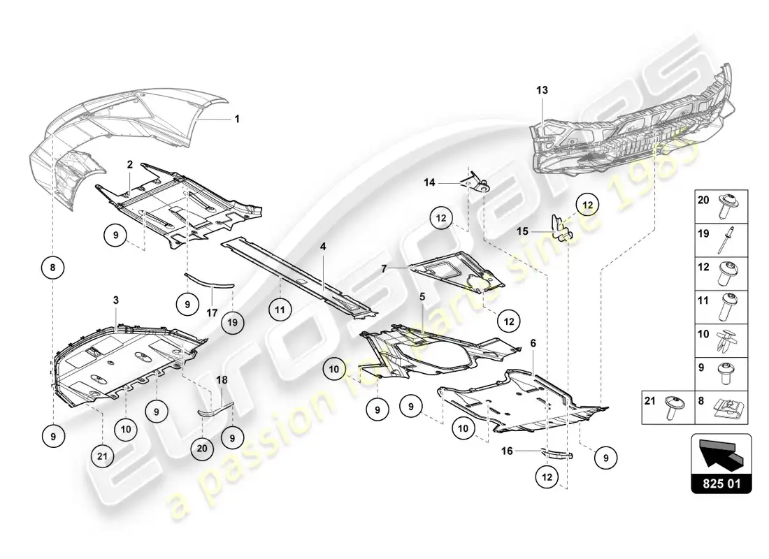 lamborghini lp610-4 coupe (2018) trim panel for frame lower section parts diagram