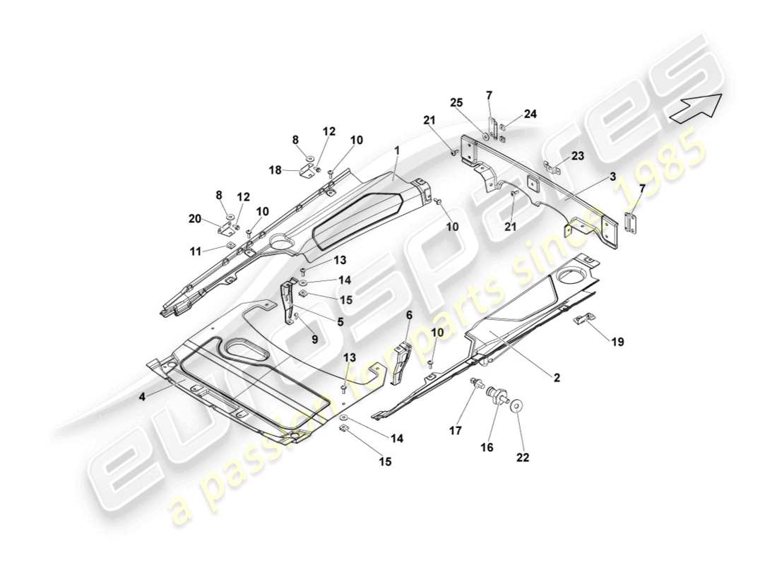 lamborghini lp570-4 sl (2012) cover for engine compartment parts diagram