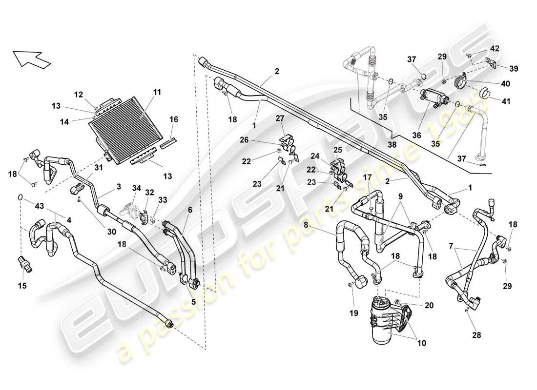 lamborghini lp560-4 coupe fl ii (2014) a/c condenser parts diagram
