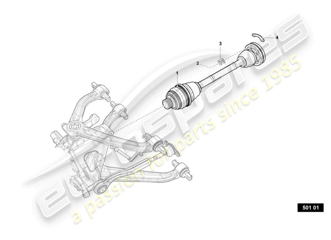 lamborghini super trofeo (2015) rear drive shaft part diagram