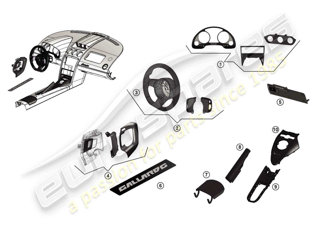 lamborghini lp560-4 spyder fl ii (accessories) retrofit package part diagram