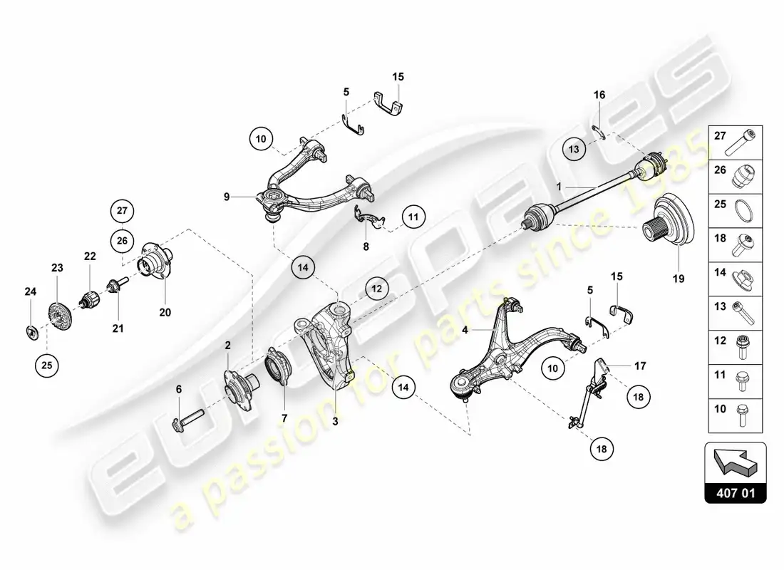 lamborghini lp600-4 zhong coupe (2016) axle shaft front parts diagram