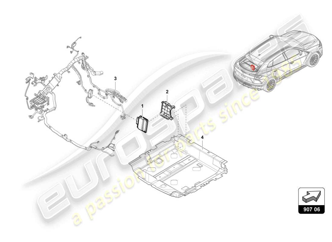 lamborghini urus s (2024) control unit for four-wheel drive part diagram