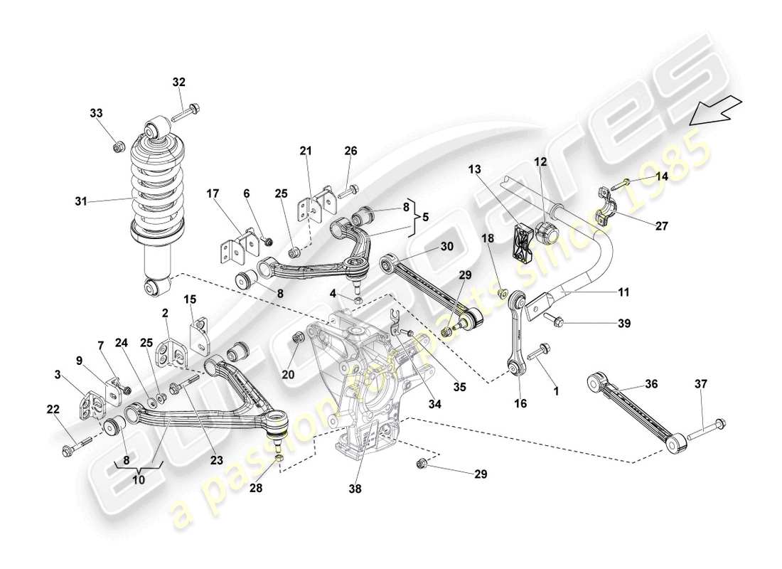 lamborghini lp570-4 spyder performante (2013) wishbone rear part diagram