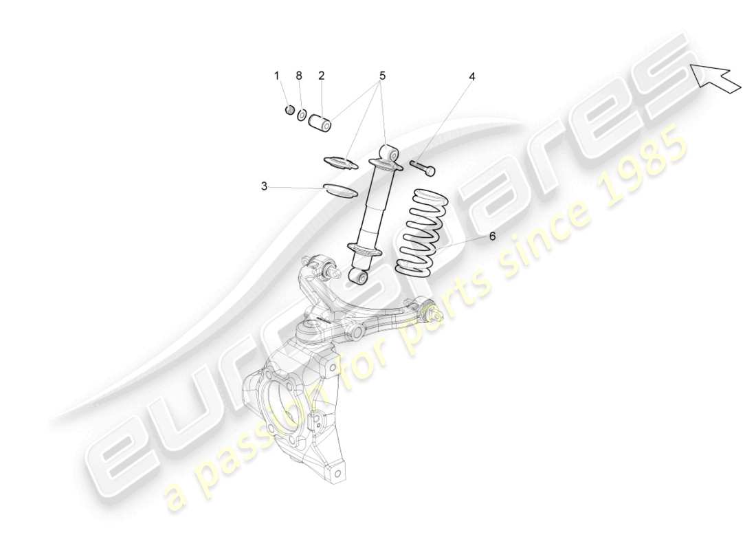 lamborghini superleggera (2008) shock absorbers front part diagram