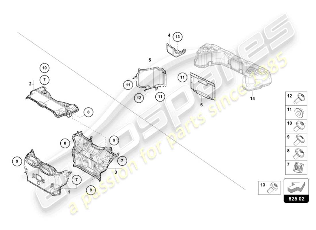 lamborghini revuelto coupe (2024) heat shield part diagram