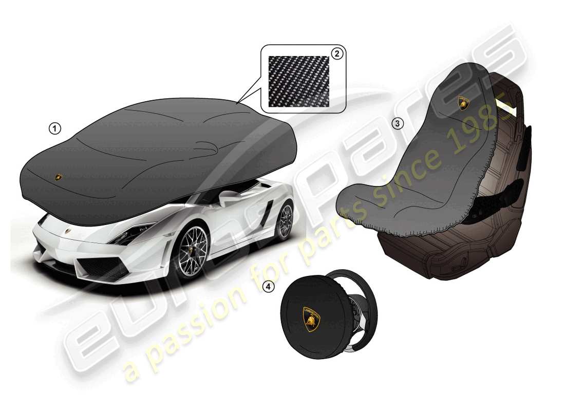 lamborghini lp560-4 spyder fl ii (accessories) cover sheet part diagram