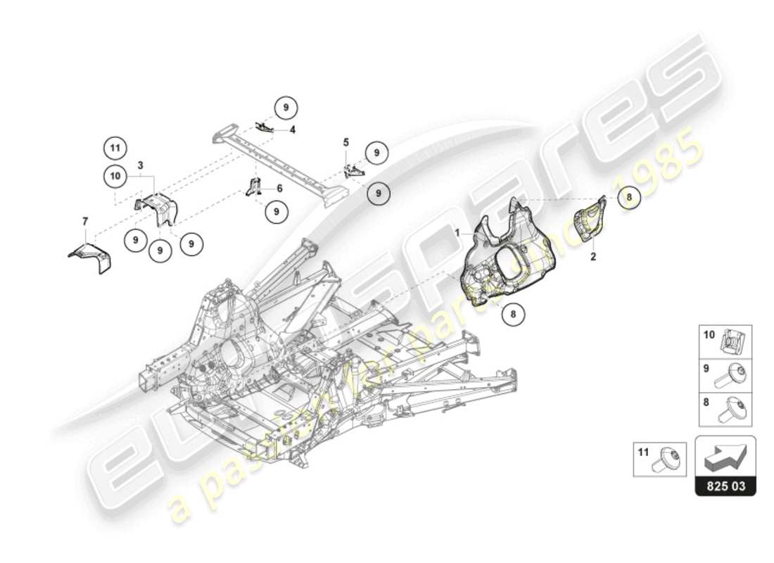 lamborghini revuelto coupe (2024) heat shield part diagram