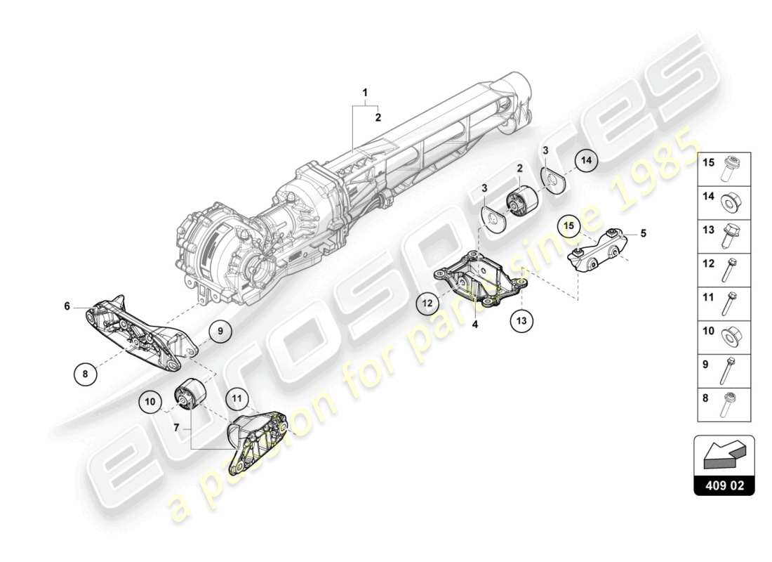 lamborghini sterrato (2024) support for front axle part diagram