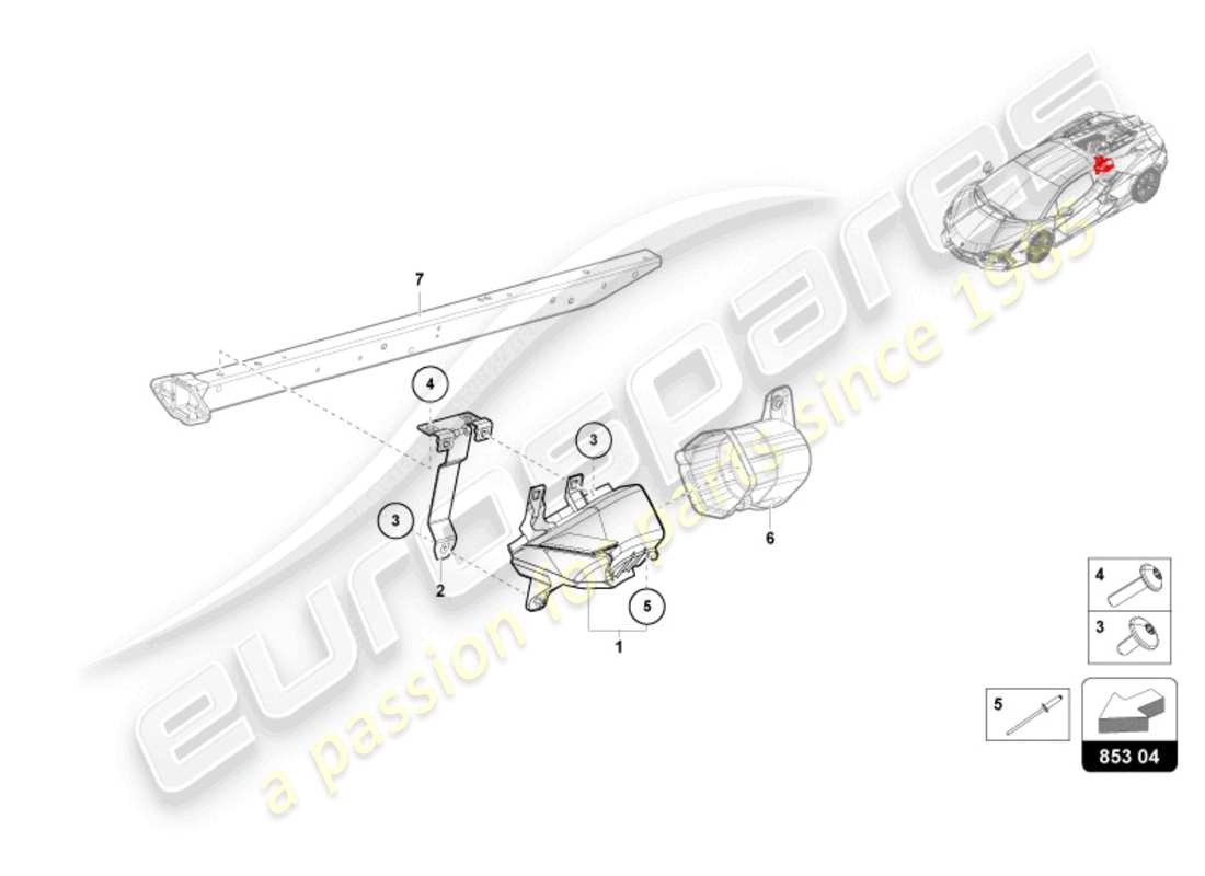 lamborghini revuelto coupe (2024) cover plate for side member part diagram