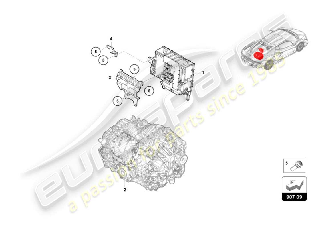 lamborghini revuelto coupe (2024) power and control electronics- for electric drive rear part diagram