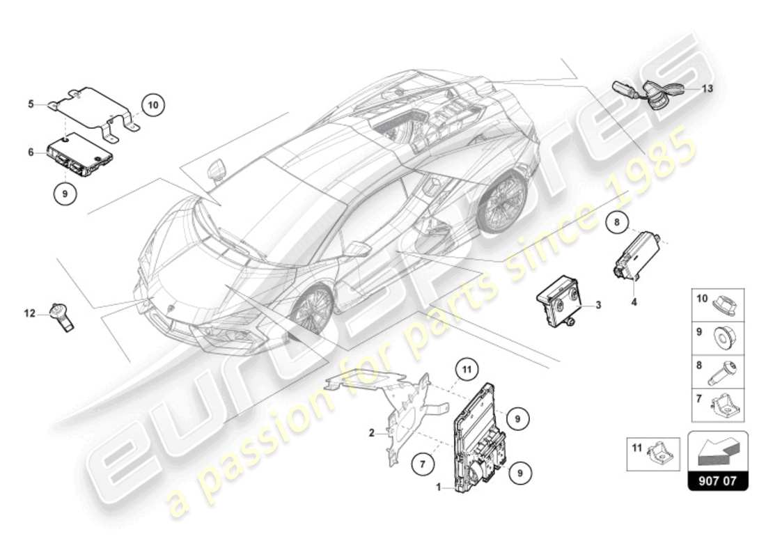 lamborghini revuelto coupe (2024) onboard supply control unit part diagram