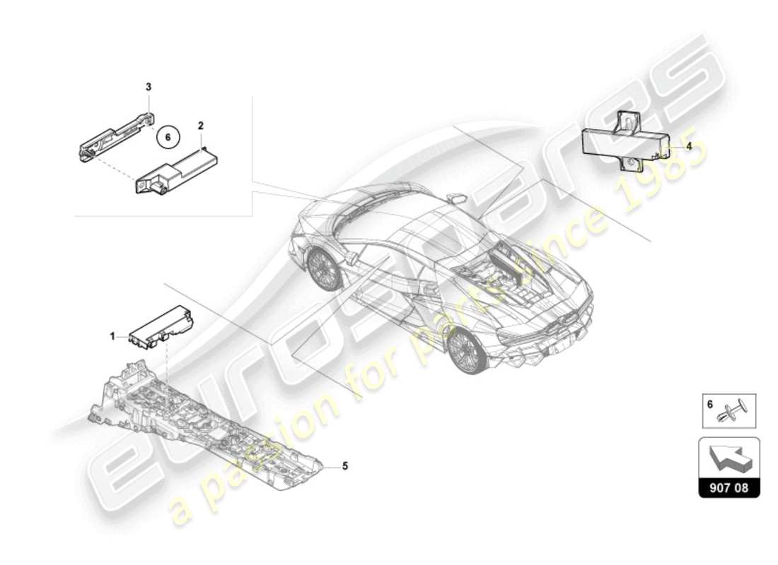 lamborghini revuelto coupe (2024) 'keyless entry (kessy)' part diagram