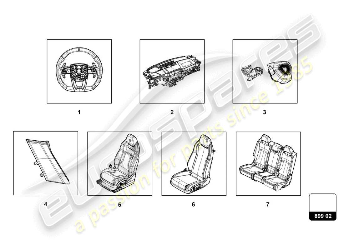 lamborghini urus (2020) service dept equipment part diagram