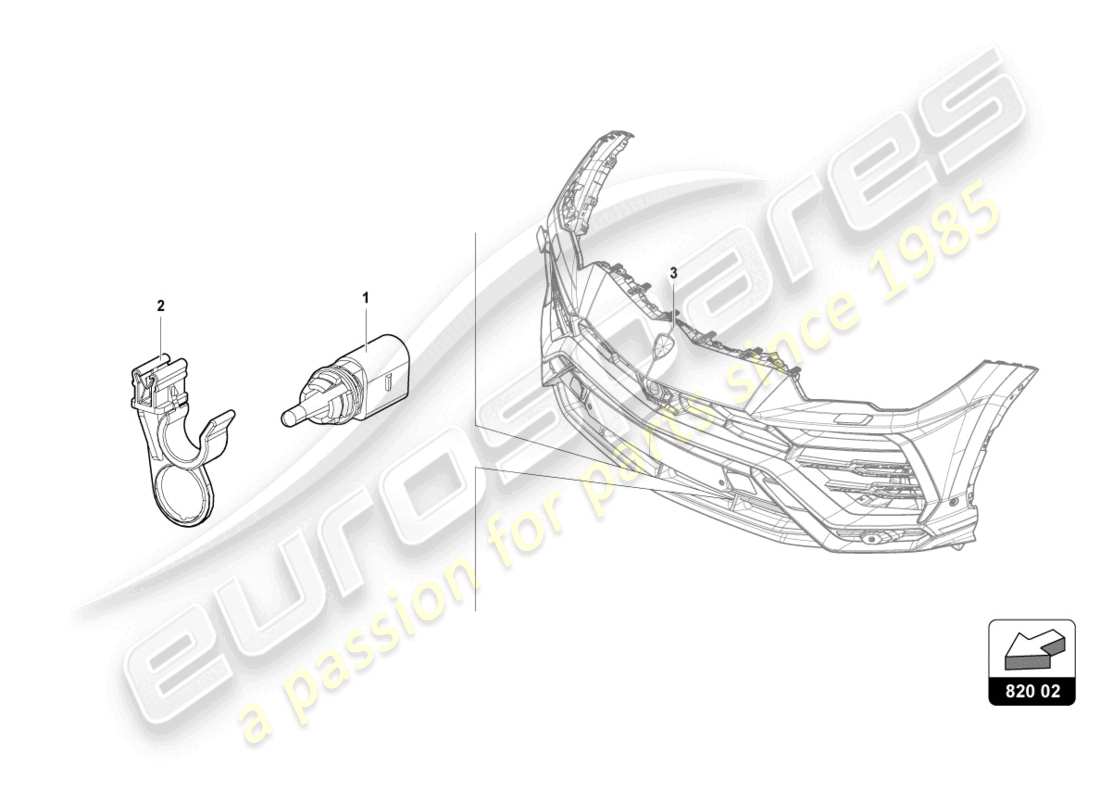 lamborghini urus (2020) external temperature sensor part diagram