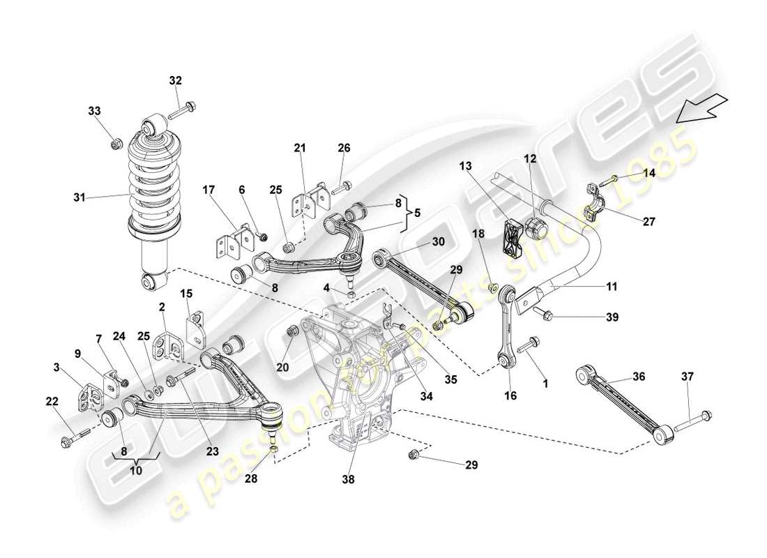 lamborghini lp560-4 coupe fl ii (2014) wishbone rear part diagram