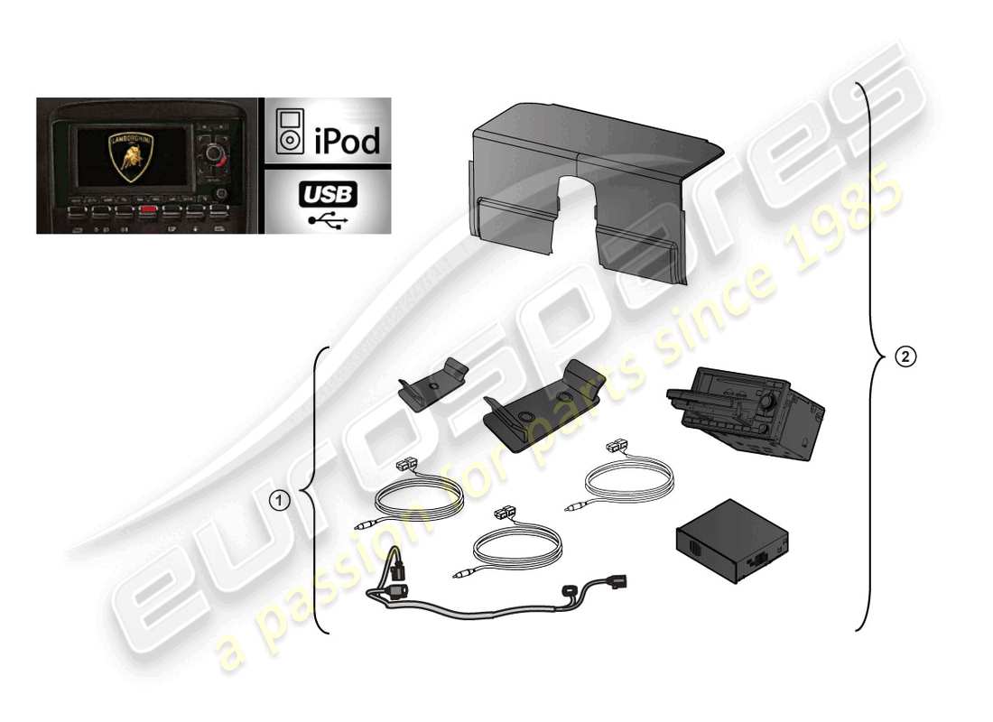 lamborghini gallardo coupe (accessories) retrofit kit part diagram