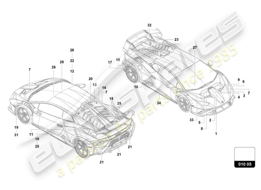 lamborghini sto (2023) inscriptions/lettering part diagram