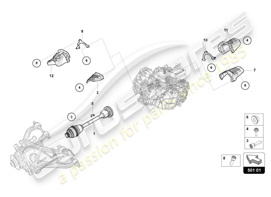 lamborghini sto (2023) axle shaft rear part diagram