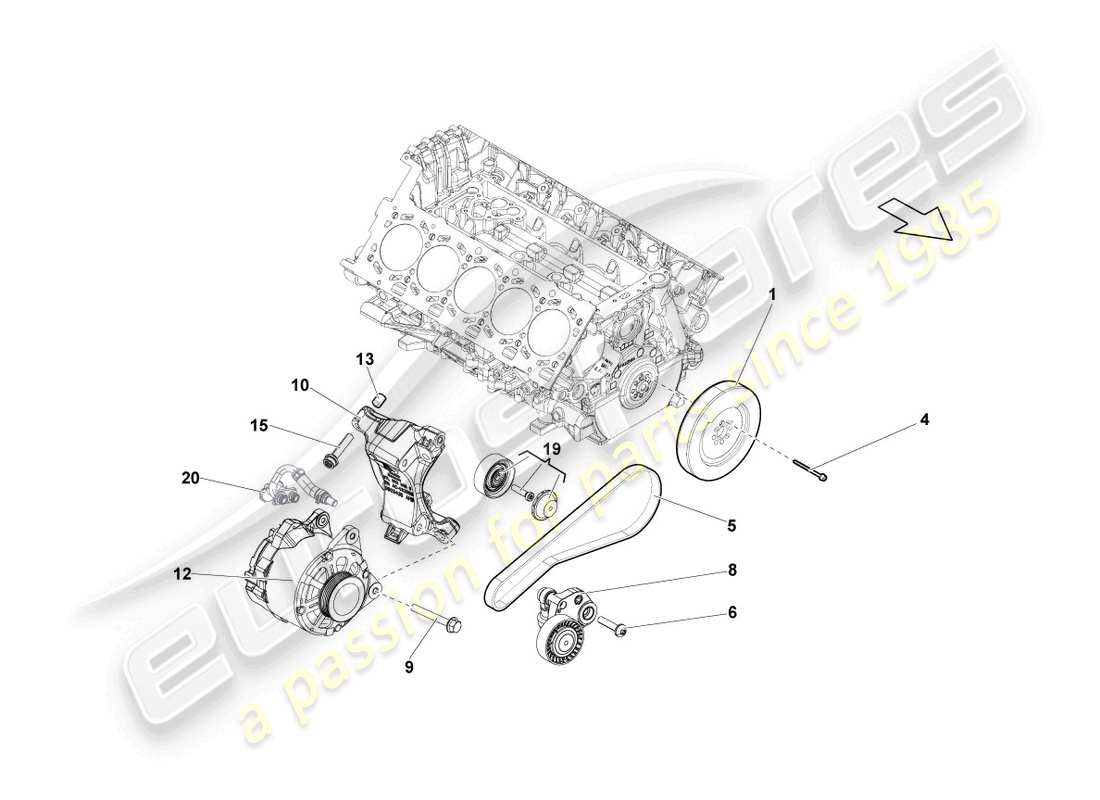 lamborghini lp550-2 spyder (2011) alternator parts diagram