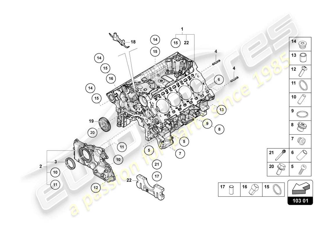 lamborghini urus (2022) crankcase parts diagram