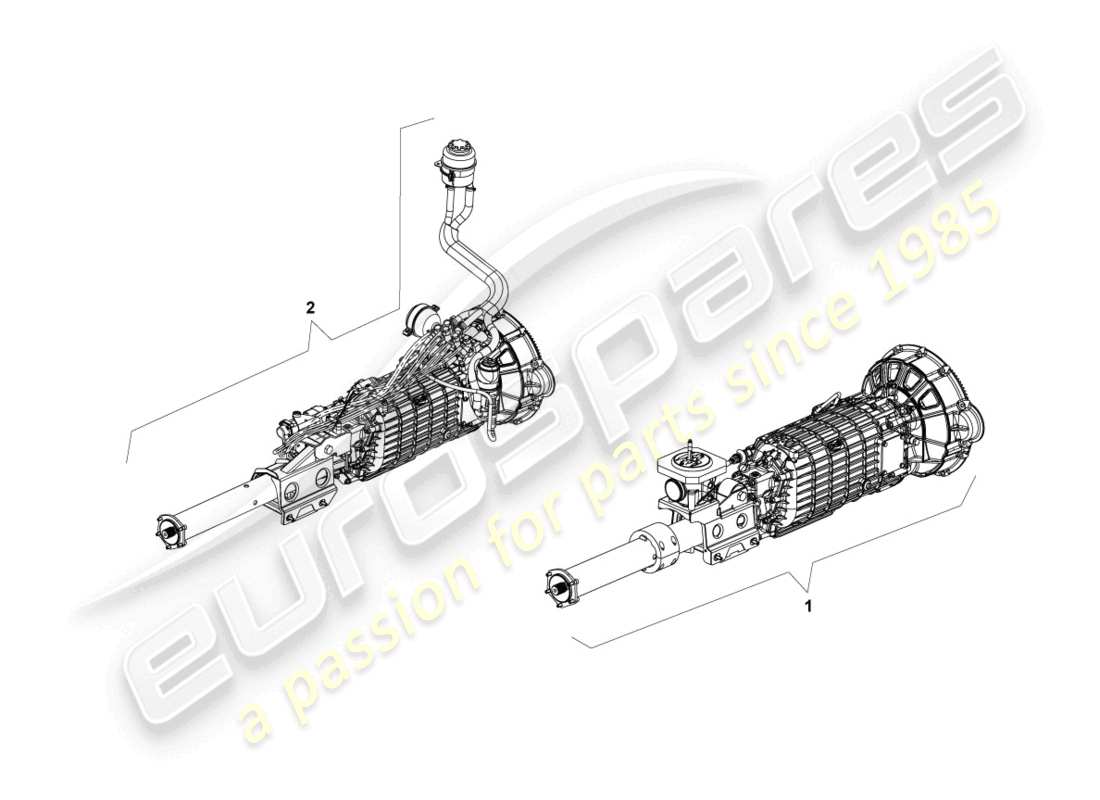 lamborghini lp640 coupe (2007) gearbox, complete parts diagram