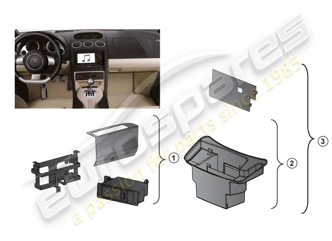 lamborghini gallardo coupe (accessories) retrofit kit part diagram