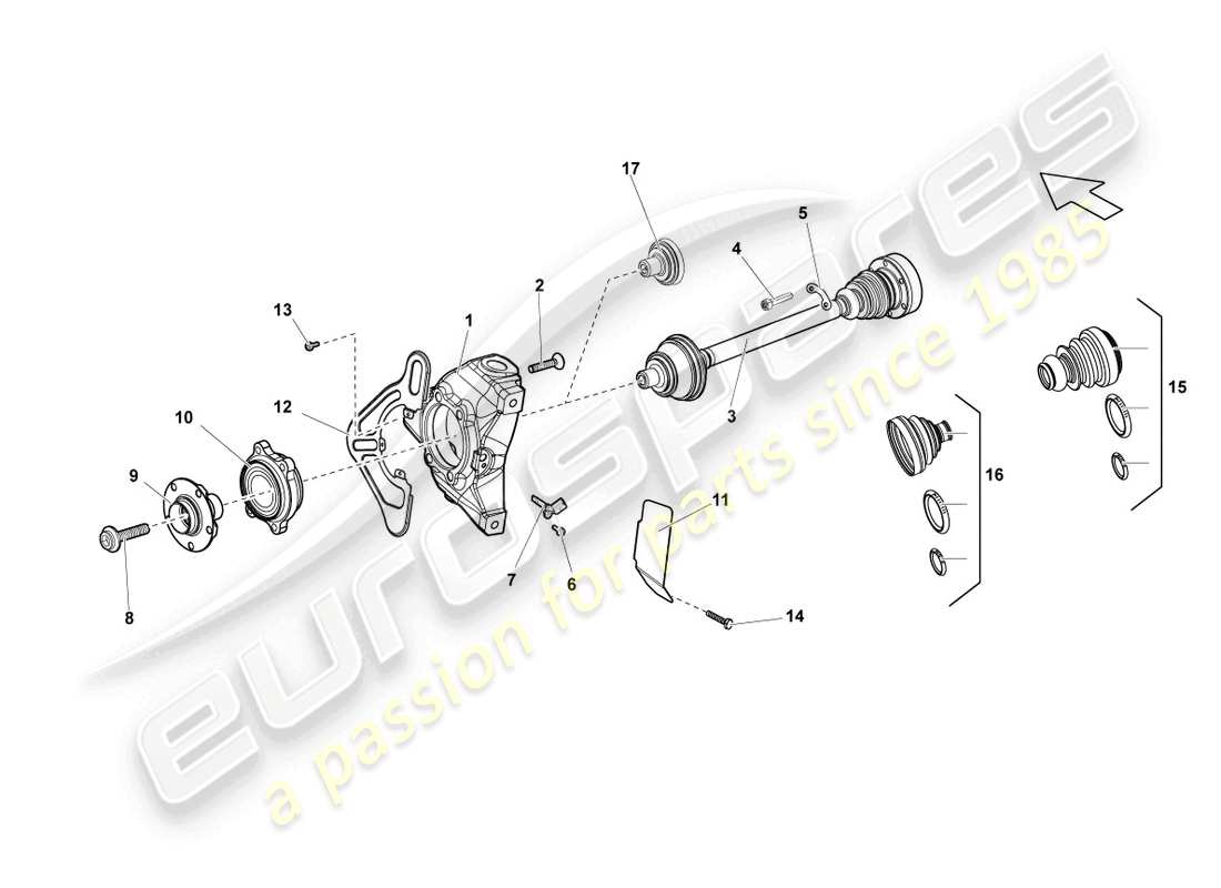 lamborghini lp550-2 spyder (2011) drive shaft front parts diagram