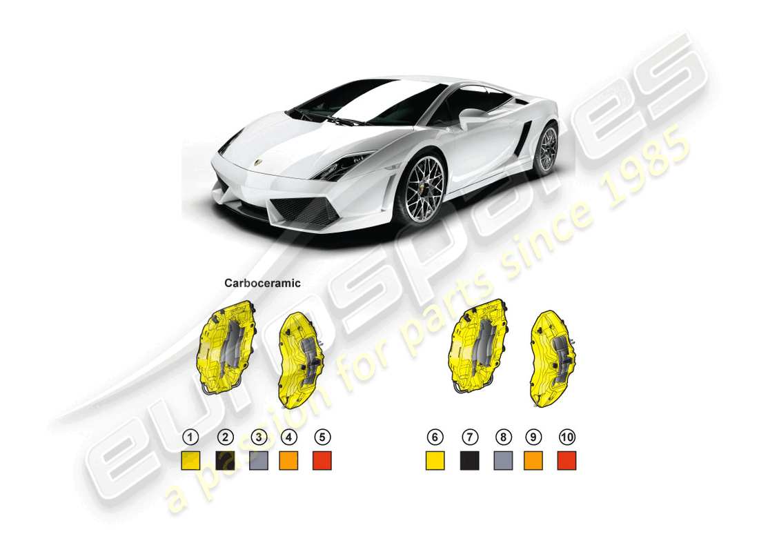 lamborghini lp570-4 spyder performante (accessories) retrofit kit for colour brake caliper part diagram