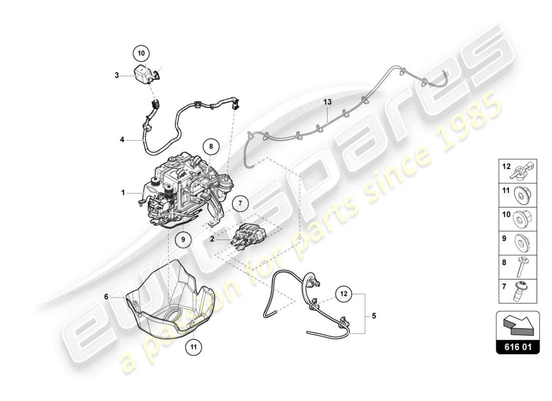 lamborghini urus (2022) lifting device parts diagram
