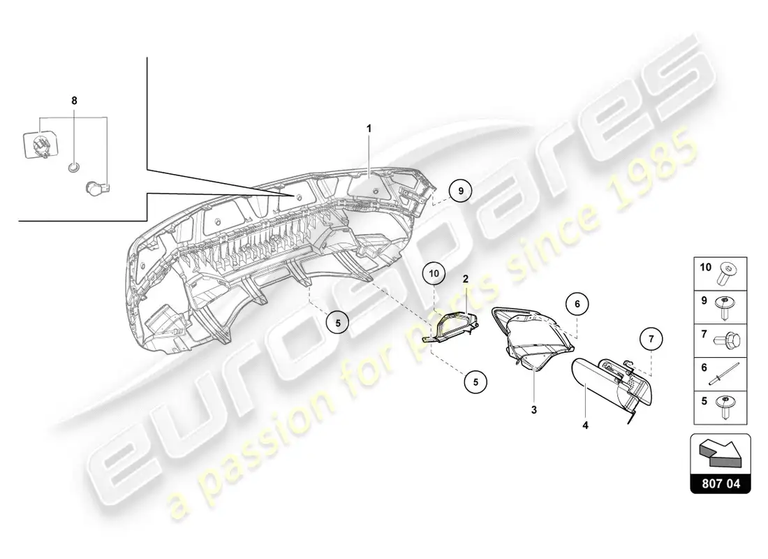 lamborghini lp610-4 coupe (2016) heat shield parts diagram