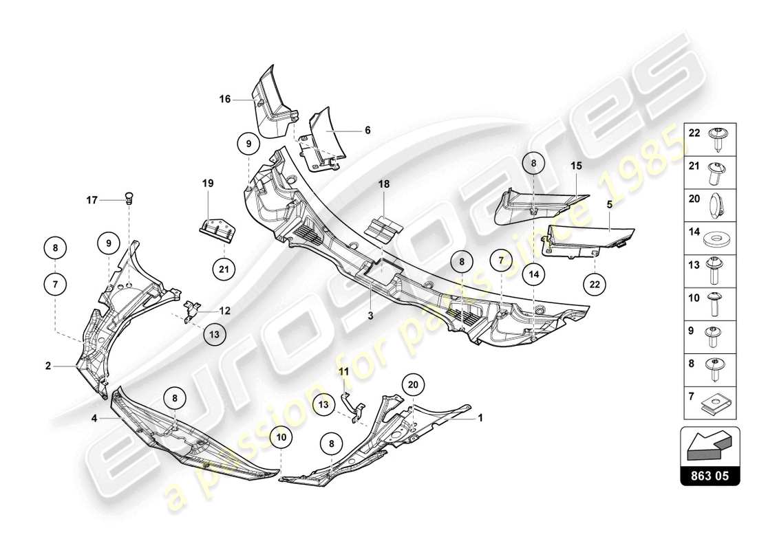 lamborghini ultimae (2022) luggage comp. floor covering parts diagram